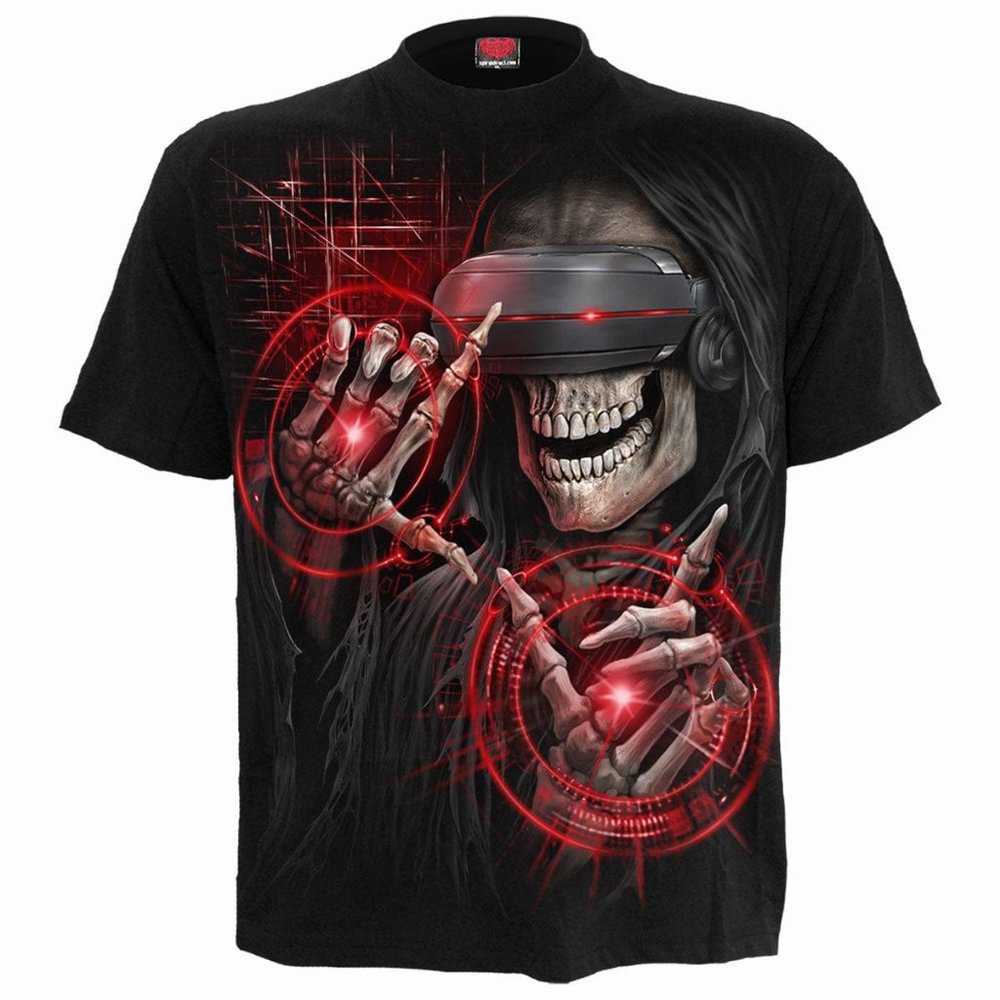 spiral direct cyber death mens t shirt short sleeve gothic skulls new